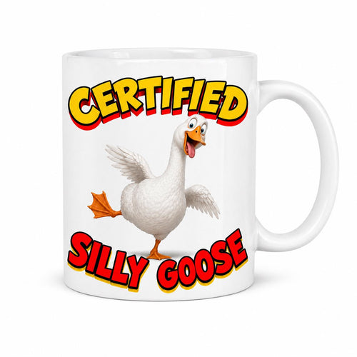 Certified silly goose mug, funny meme gift, 11oz cup.