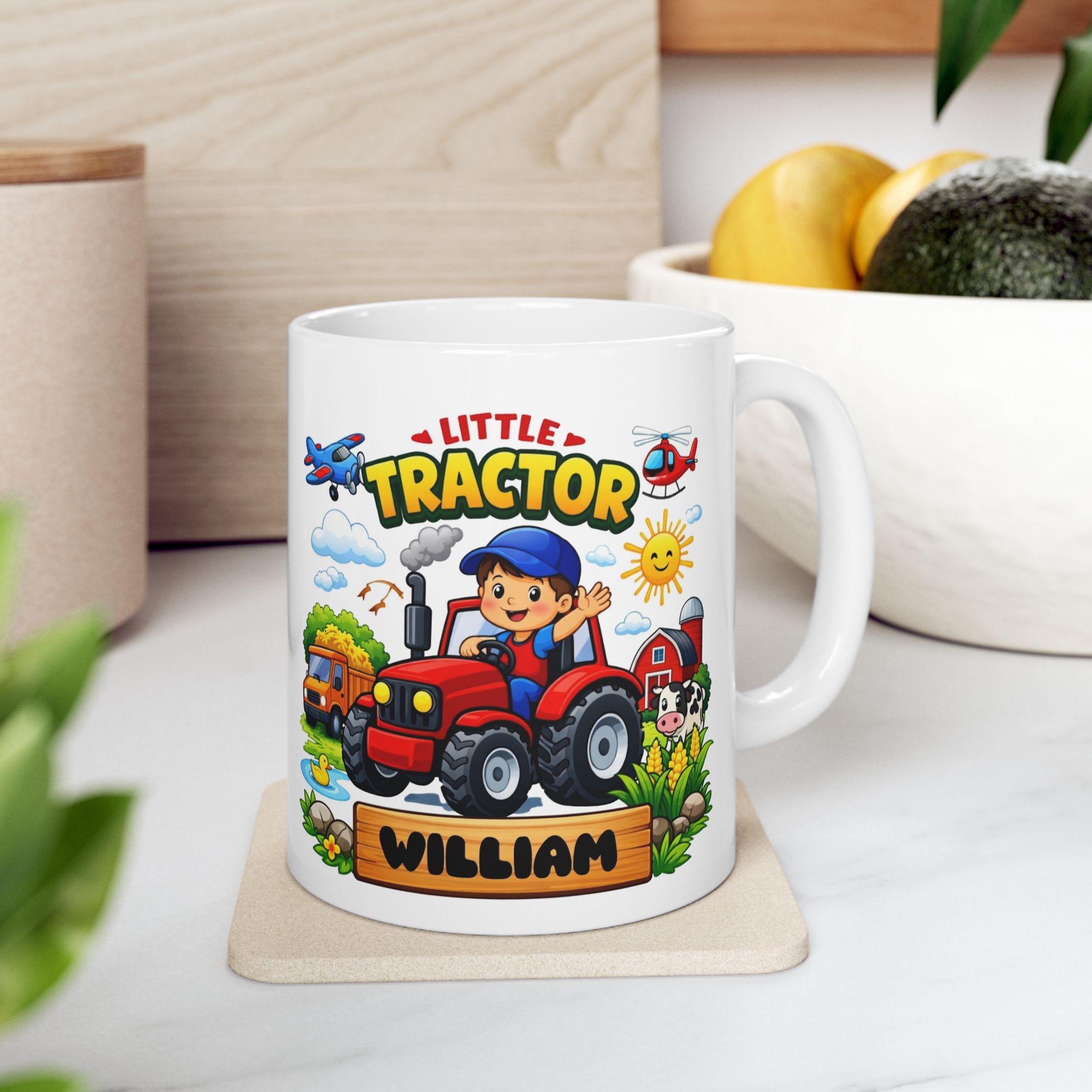 Personalised Little Tractor Children's Mug, 11oz Ceramic