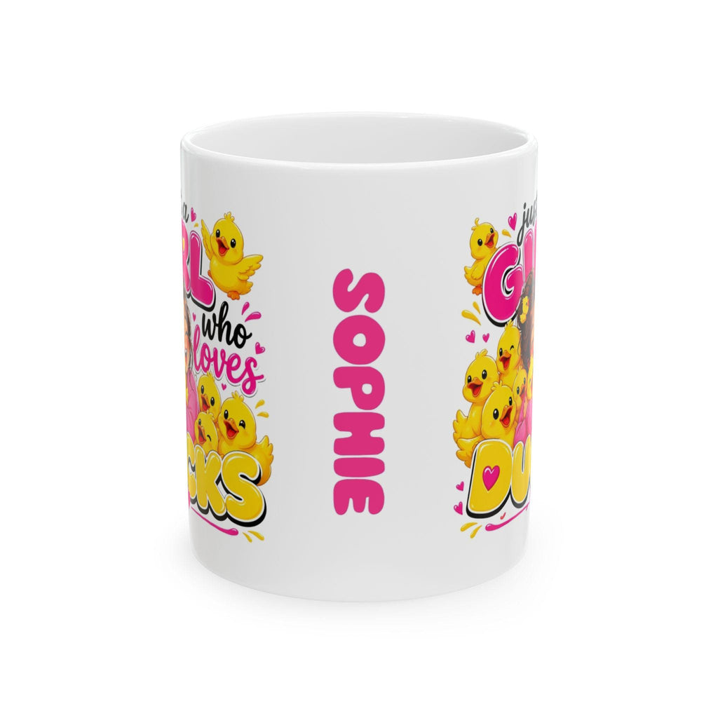 Just a girl who loves ducks, personalised, 11oz cup, funny.