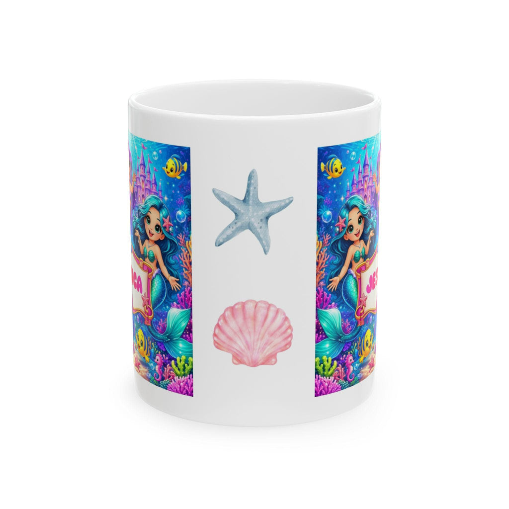 Personalised Children's Mermaid Mug, 11oz Ceramic, Boy, Girl, Sea, Ocean