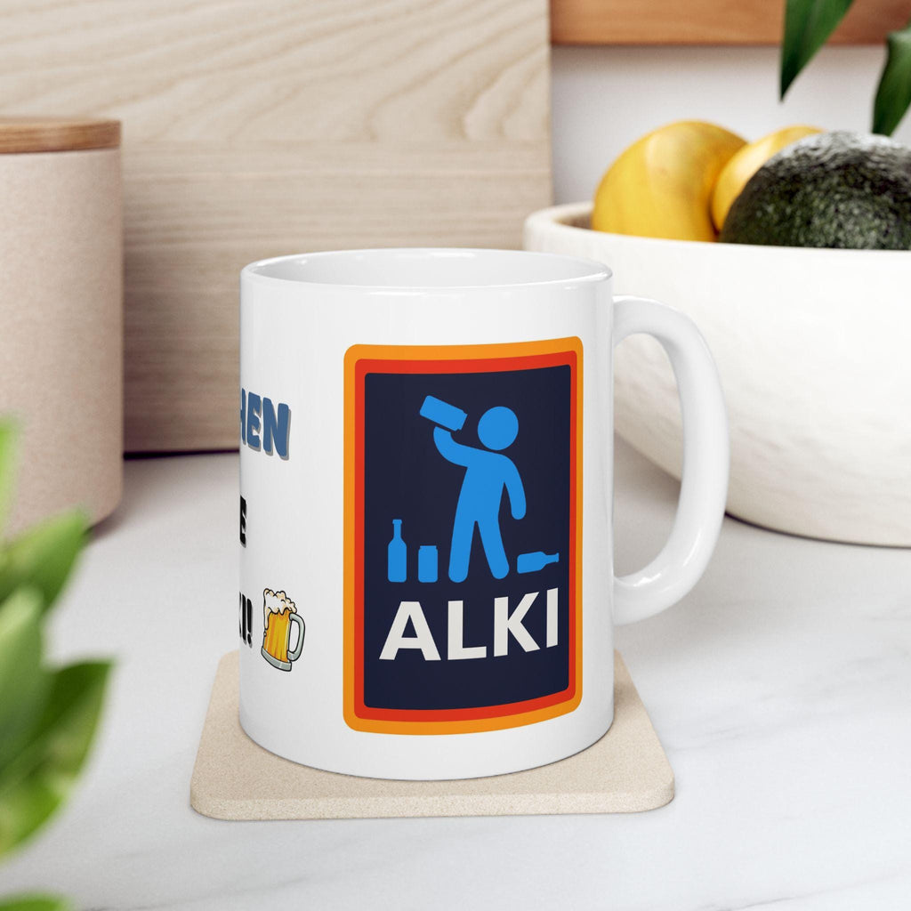 Personalised Alki Alcohol Alcoholic Mug, Funny, Him, Mr, Mrs, Miss, Secret Santa, 11oz Ceramic