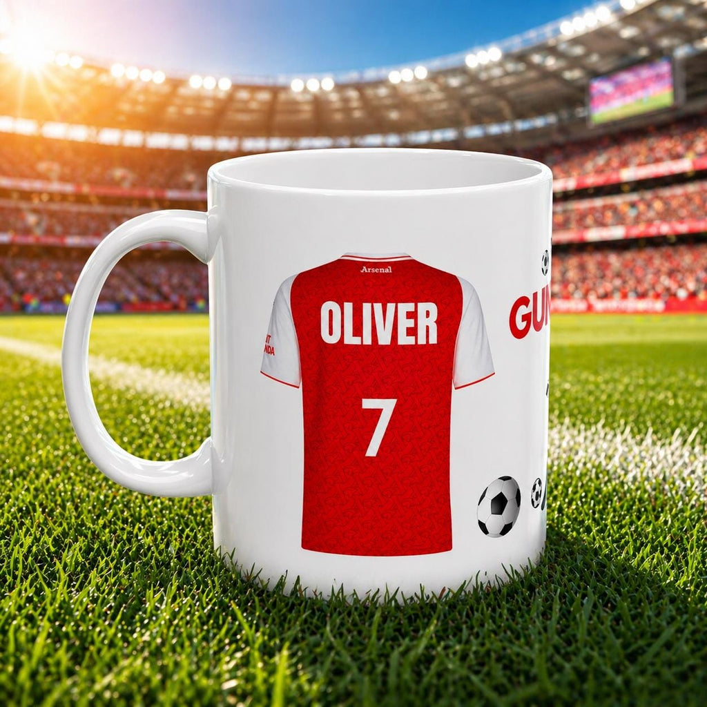 Arsenal Themed Mug, THE GUNNERS! Personalised, Him, Her, Football, Gift, Coffee, Tea, Birthday, cup