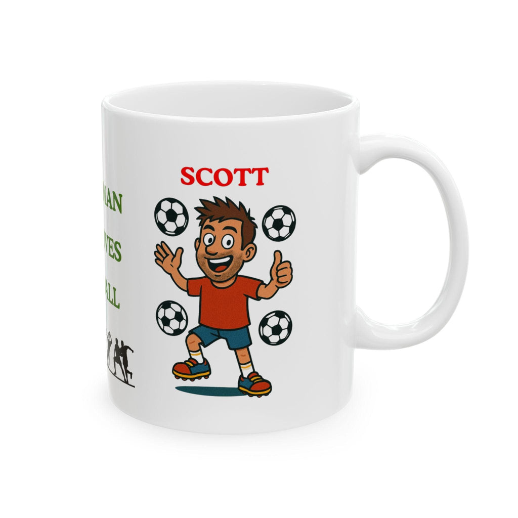 Just a man who loves Football, mug, personalised, fun, football