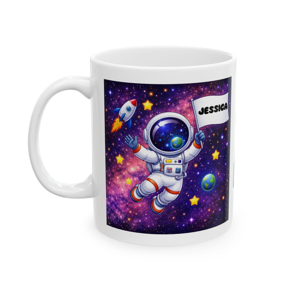 Personalised Children's Astronaut Mug, 11oz Ceramic, Boy, Girl, Colourful, Space
