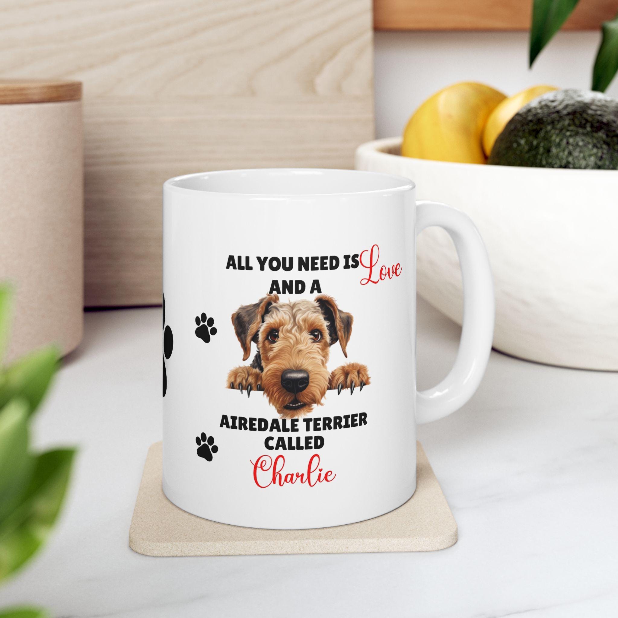 Personalised Airedale Terrier Mug: Dog Lover Gift