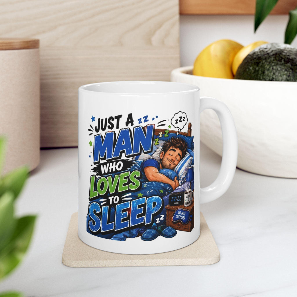 Just a man who loves to sleep, Personalised, bed, sleeping, gift, unique.