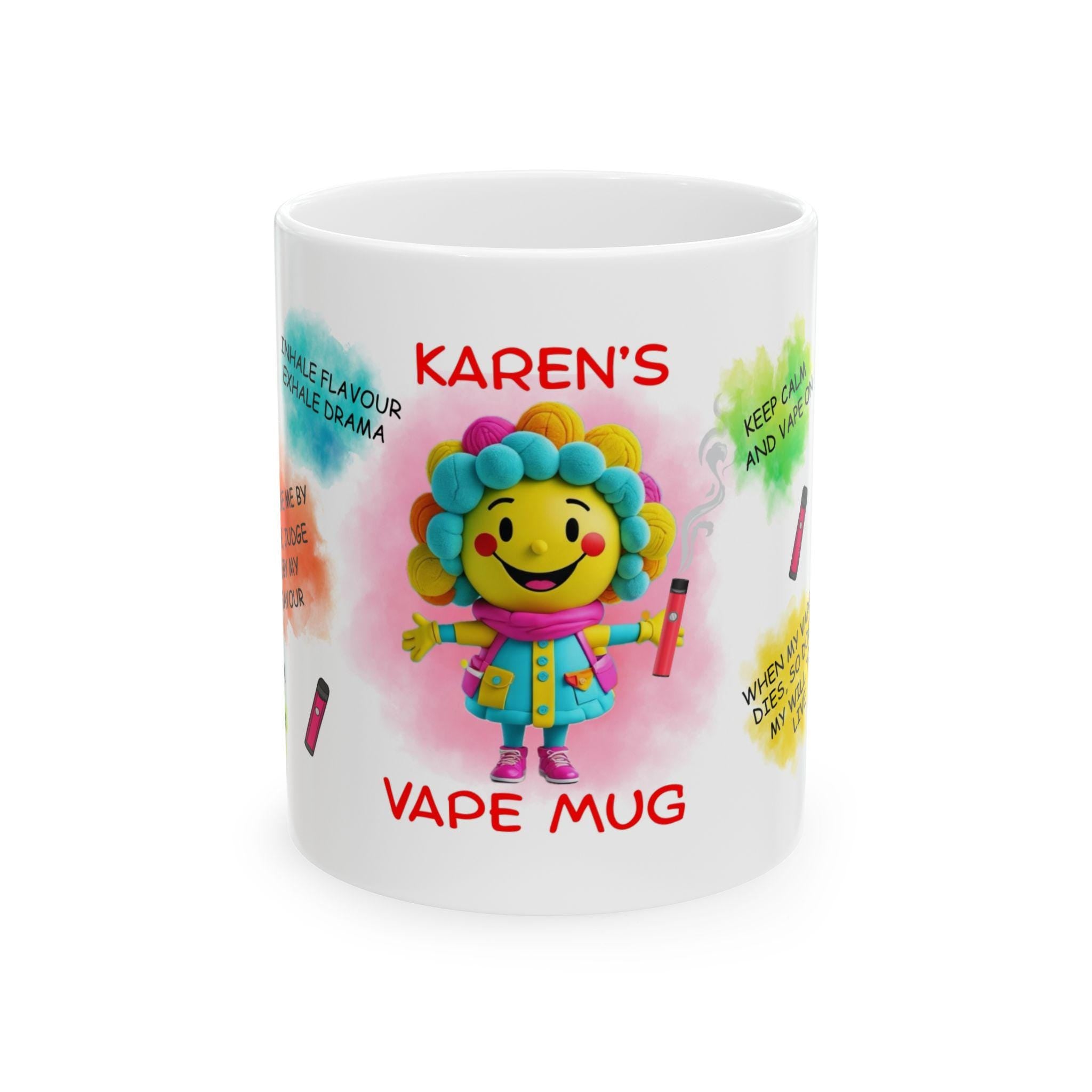 Personalised Funny vape quotes mug, gift, vapers, fun, humour, banter.