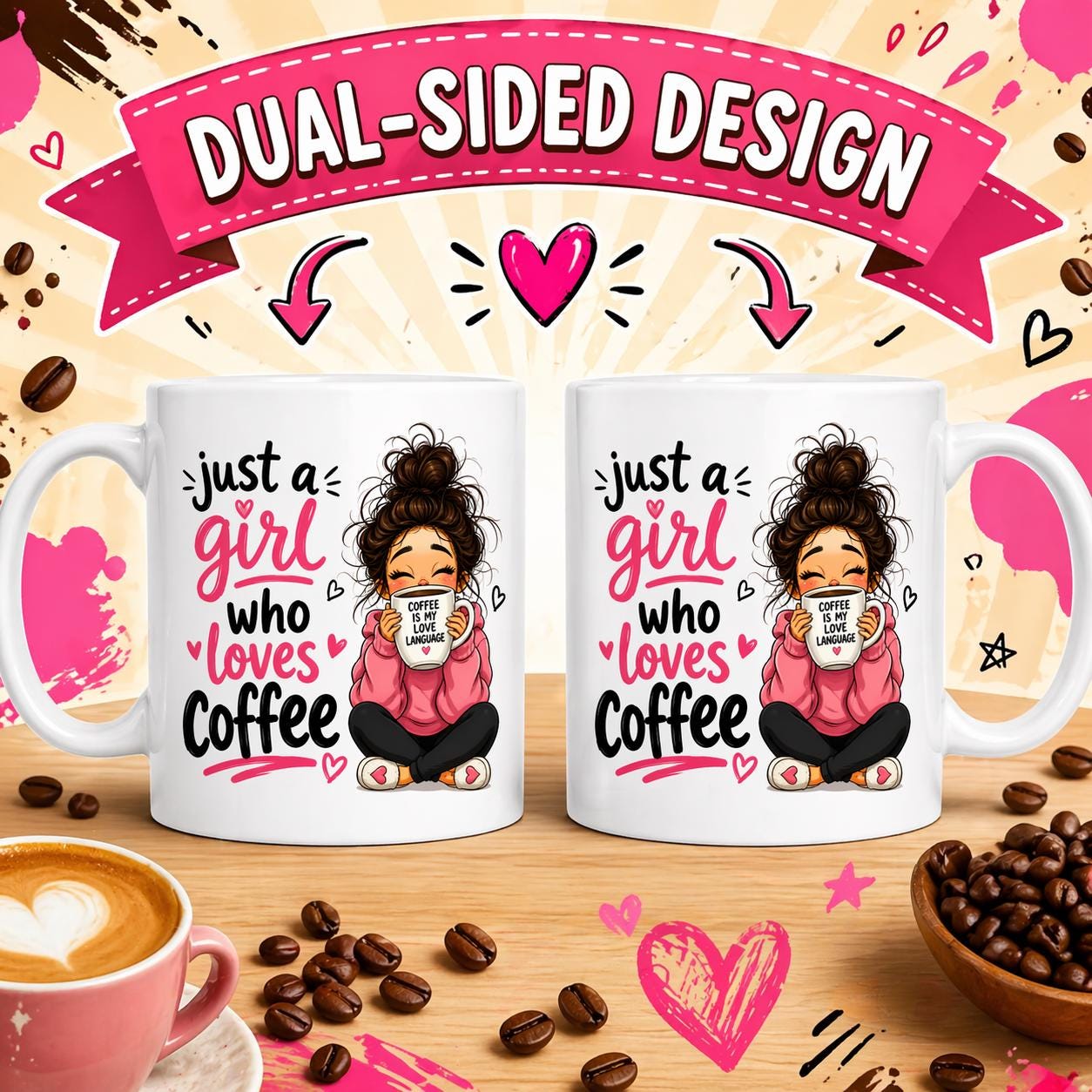 Just a girl who loves coffee, personalised, 11oz cup