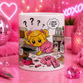 Where’s My Bloody Vape Gone? Glitter Cartoon Mug | Funny Pink Coffee Mug | Gift for Vape Lovers, 11oz mug.