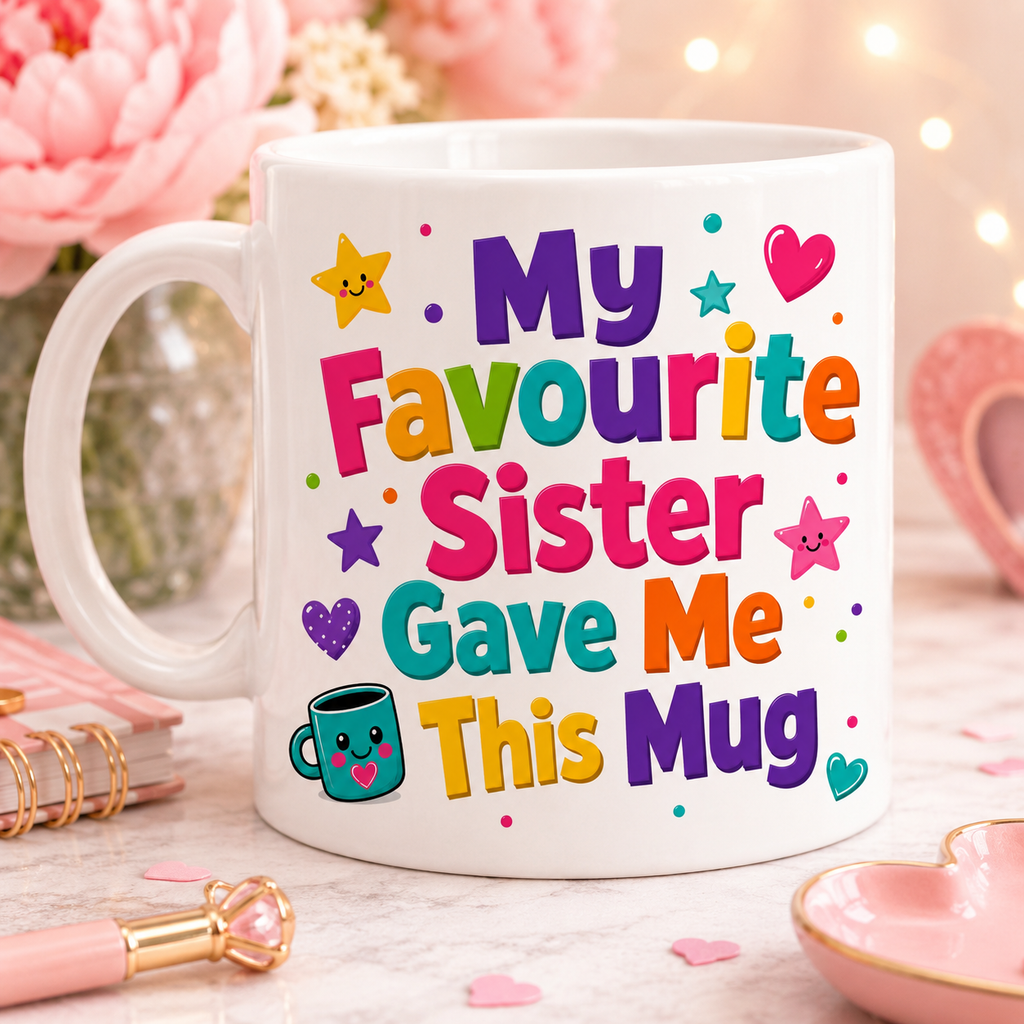 Sisters Mug Gift, My favourite sister gave me this mug, 11oz mug.