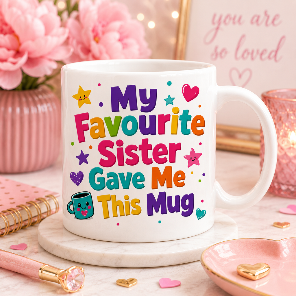Sisters Mug Gift, My favourite sister gave me this mug, 11oz mug.