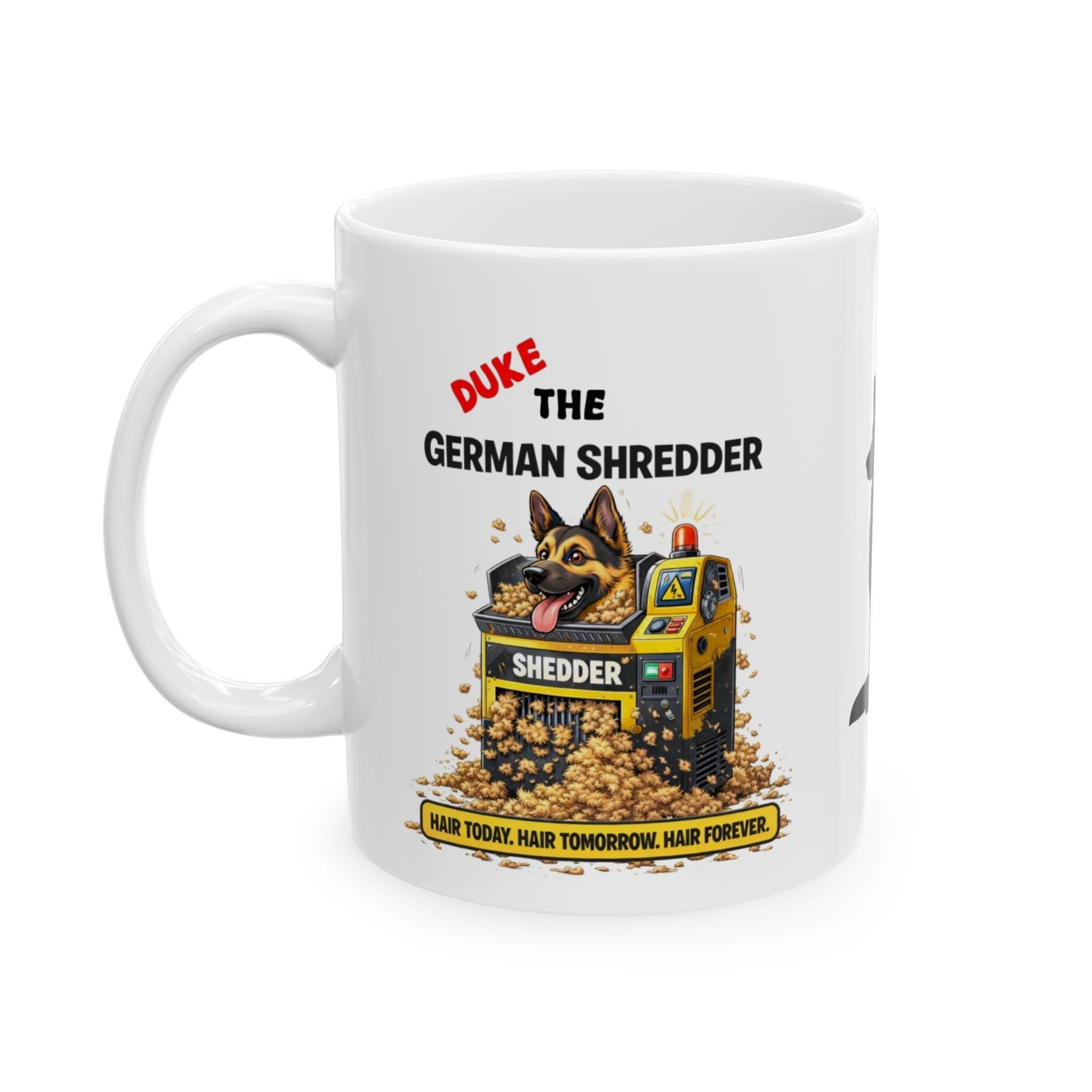 Personalised Funny German Shepherd Shredder Dog Joke Shred Hair 11oz Ceramic Cup