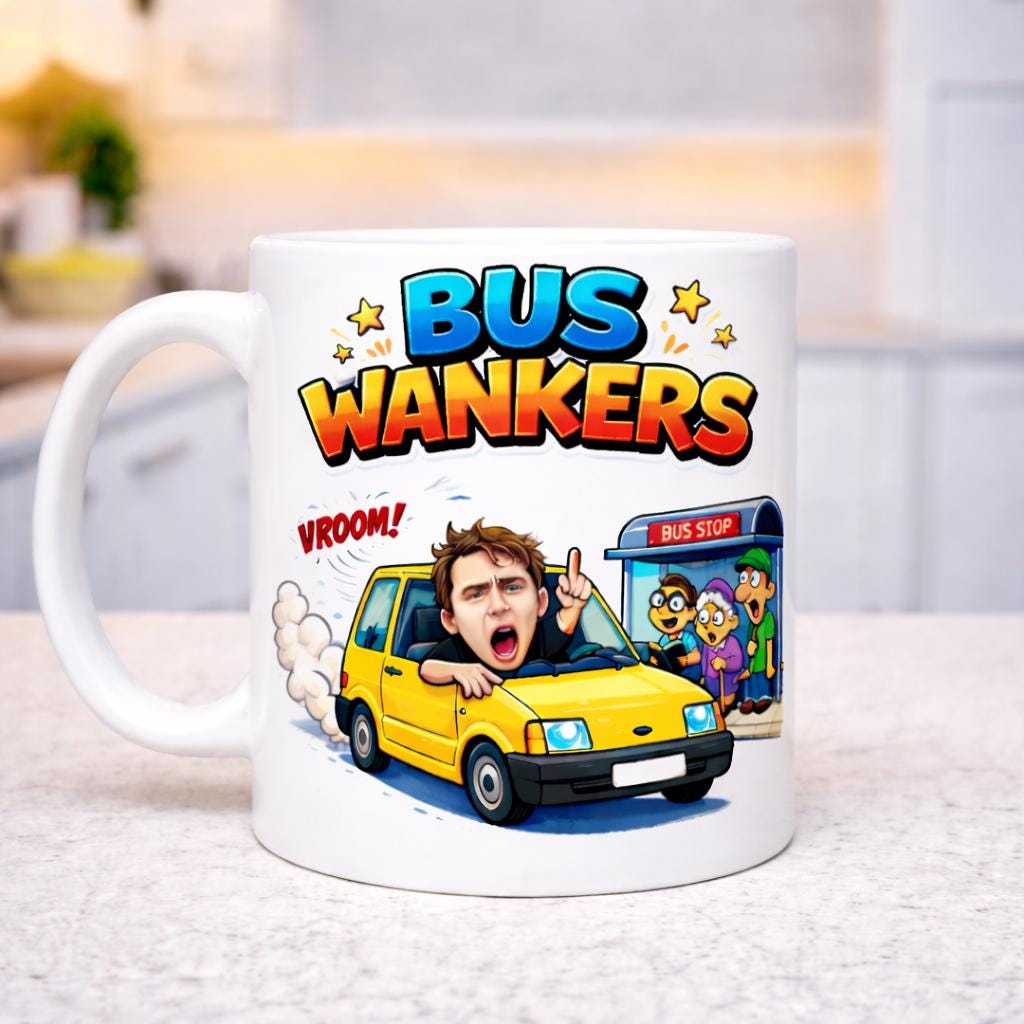 Funny Bus Wankers Mug Humour Joke 11oz Mug Ceramic