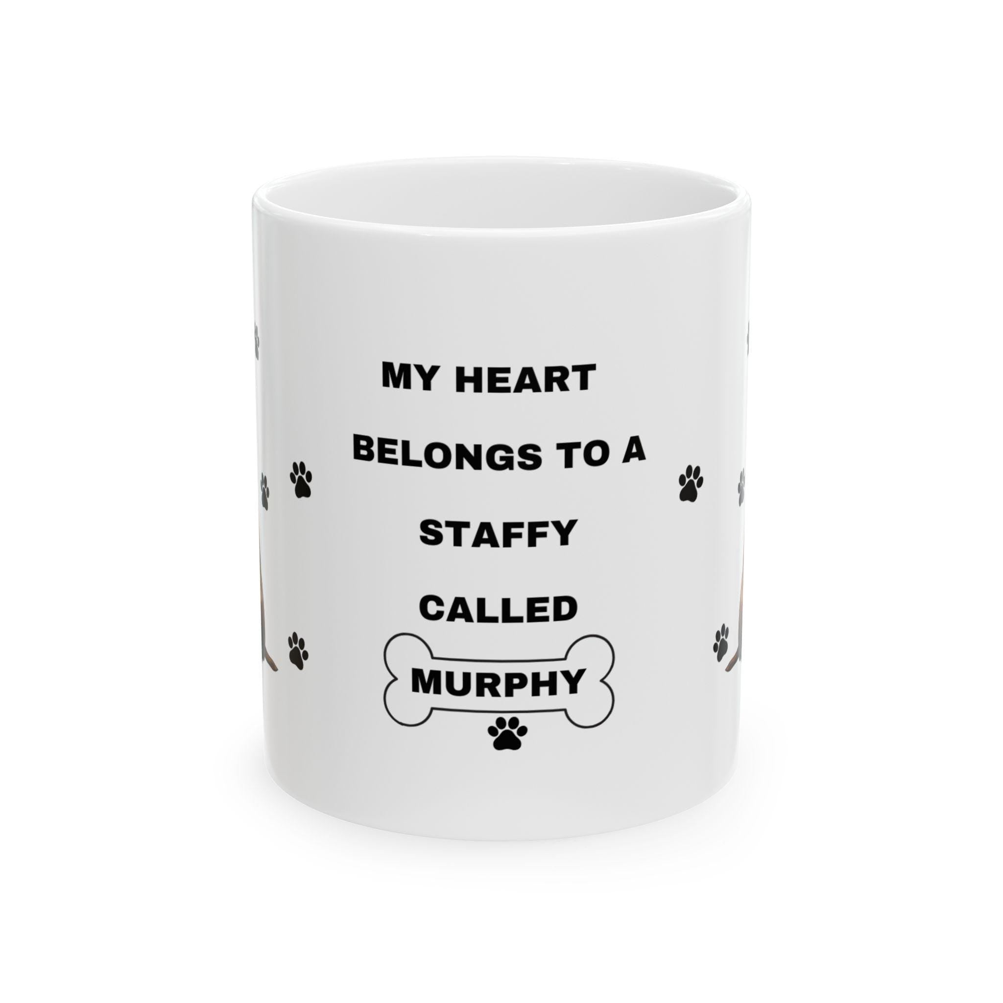 Personalised Staffy Dog Mug: Gift for Dog Lover