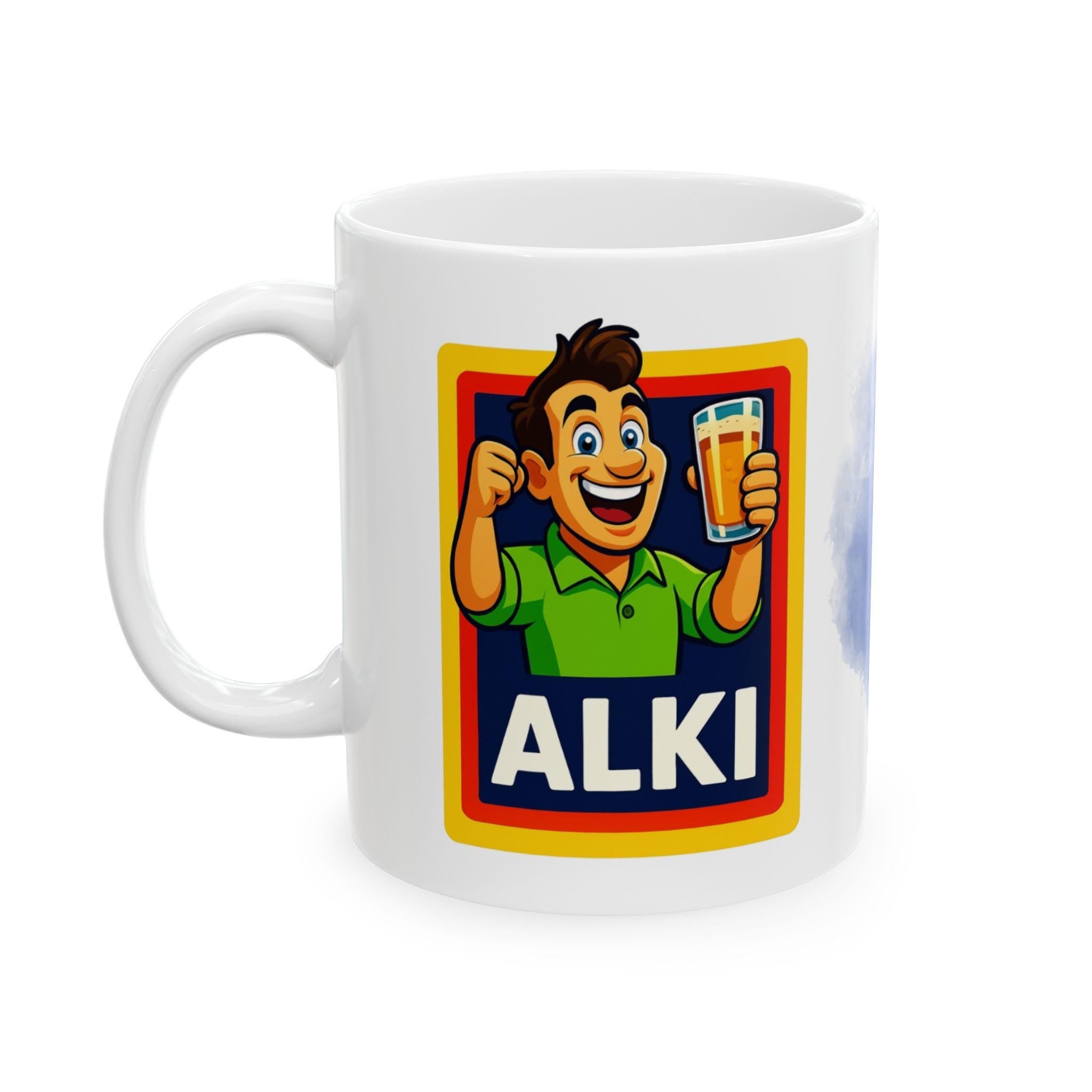 Personalised Alki Alcohol Alcoholic Mug, Funny, Him, Mr, Secret Santa, 11oz Ceramic cup