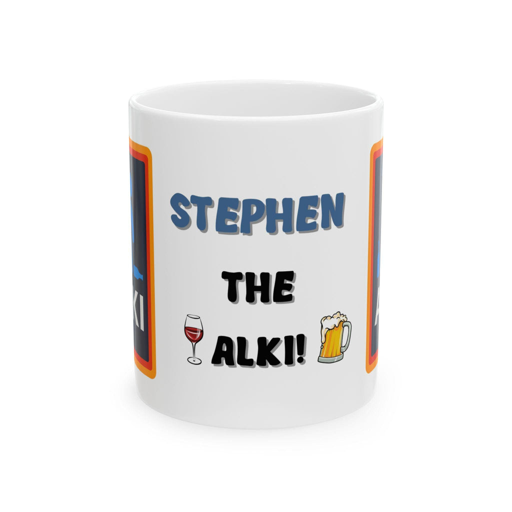 Personalised Alki Alcohol Alcoholic Mug, Funny, Him, Mr, Mrs, Miss, Secret Santa, 11oz Ceramic