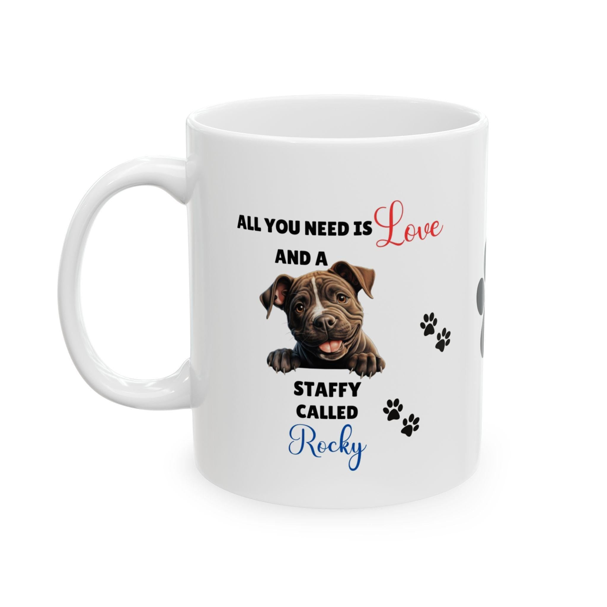 Personalised Staffy Mug: Dog Lover Gift