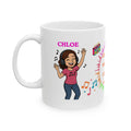Personalised Music Lover Mug, Chloe, 11oz White Coffee Cup