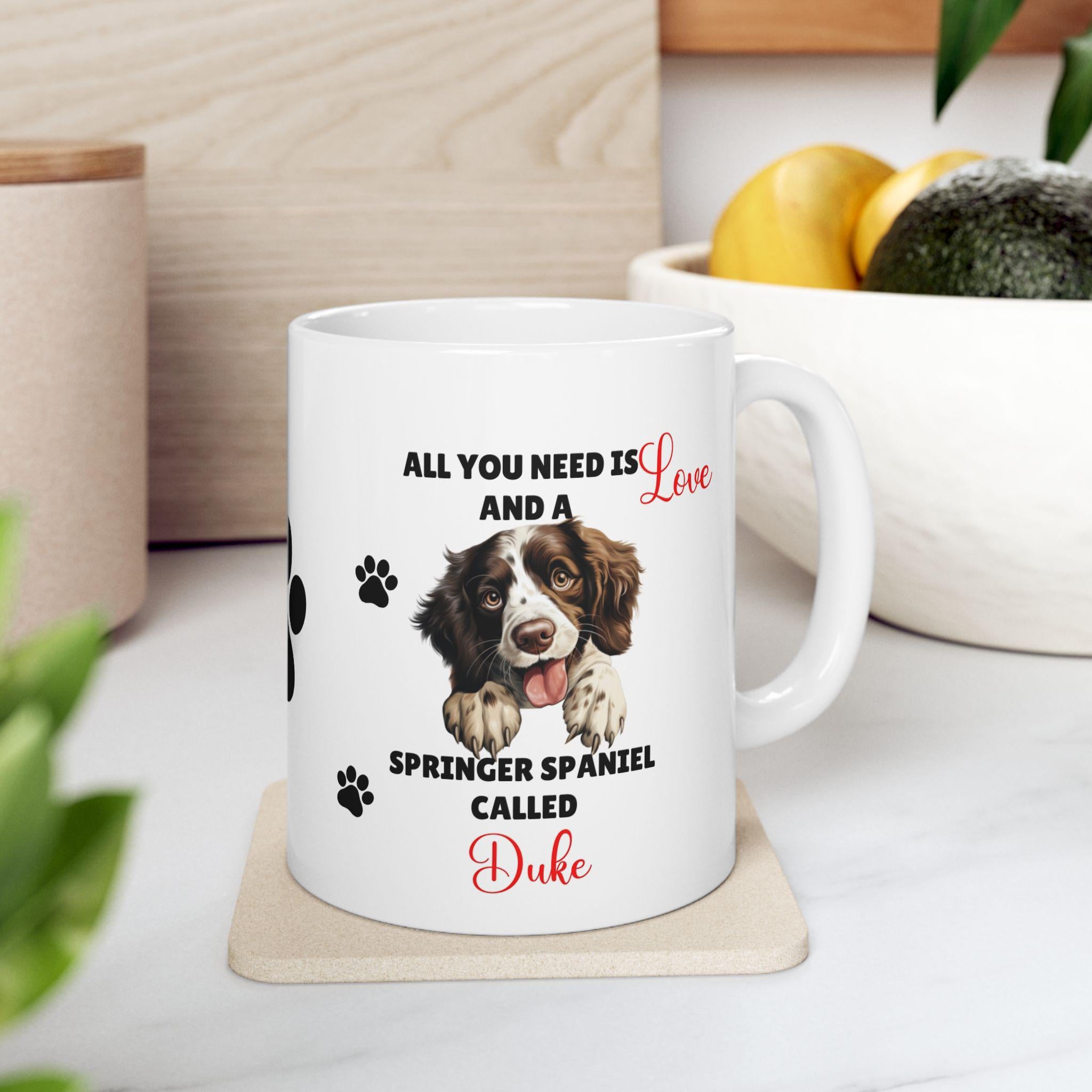 Personalised Springer Spaniel Mug: Dog Lover Gift