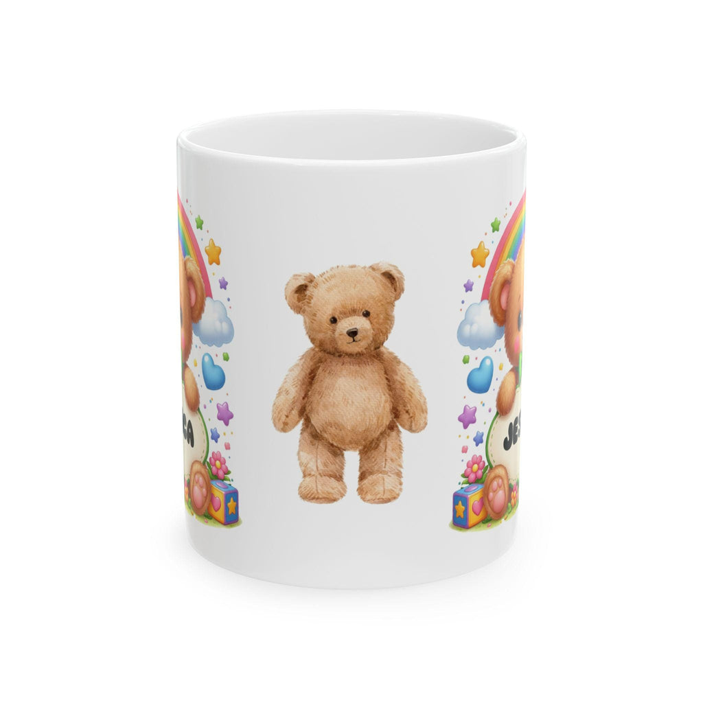 Personalised Teddy Bear Children's Mug, 11oz Ceramic, Boy Girl