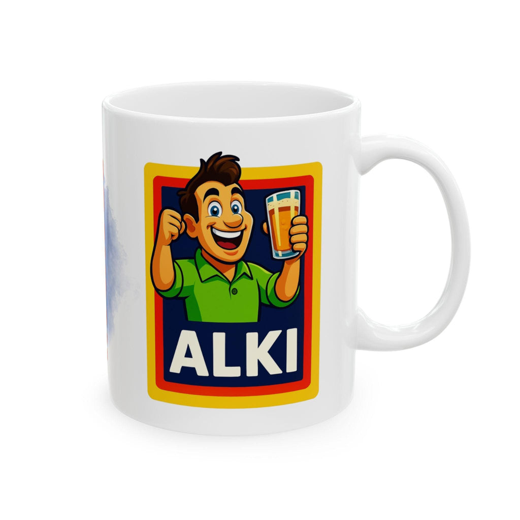 Personalised Alki Alcohol Alcoholic Mug, Funny, Him, Mr, Secret Santa, 11oz Ceramic cup