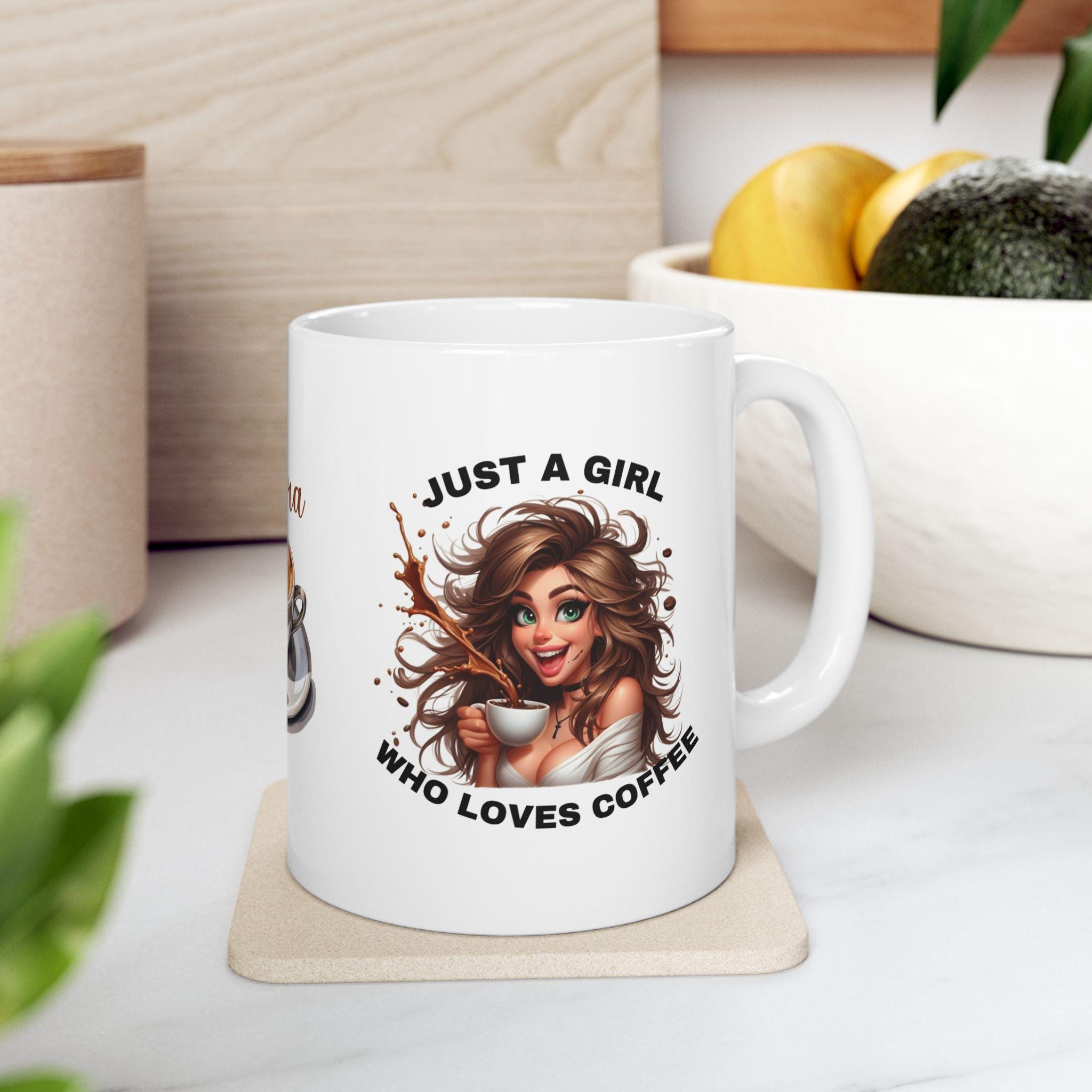 Just a Girl Who Loves Coffee Personalised Mug, Fun Gift