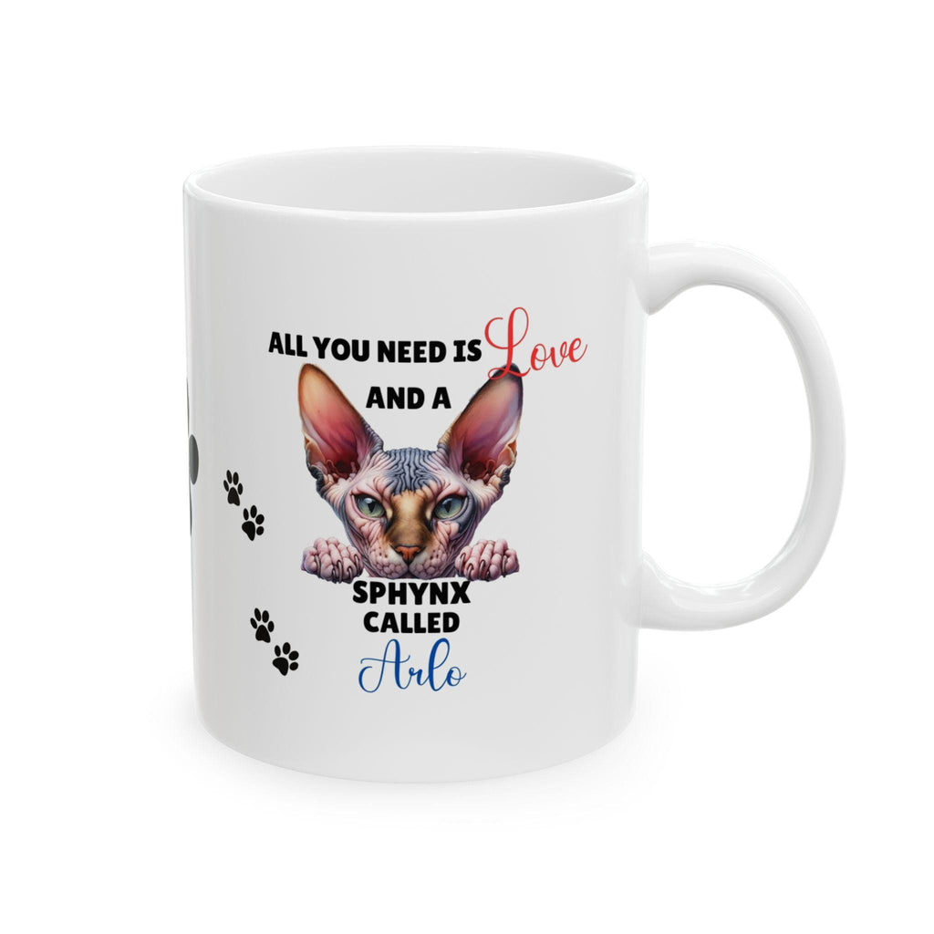 Sphynx cat, Cute, Mug, Gift, Birthday, Paw, Lovely, Personalised, cat lover