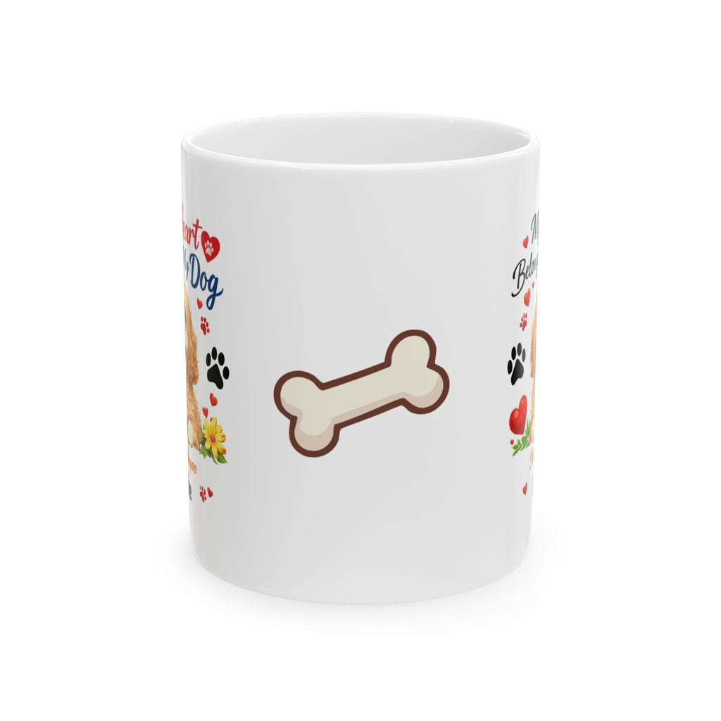 Cockapoo dog mug, my heart belongs to a cockapoo, personalised