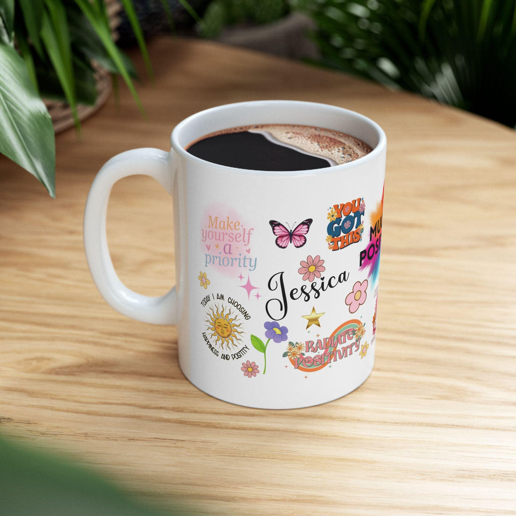 Personalised mug of positivity, you are enough, just be you, gift.