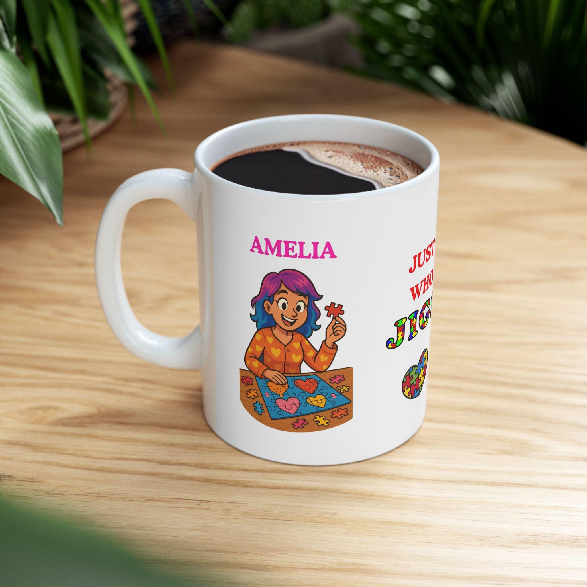 Personalised Jigsaw Puzzle Lover Mug, Gift for Girl