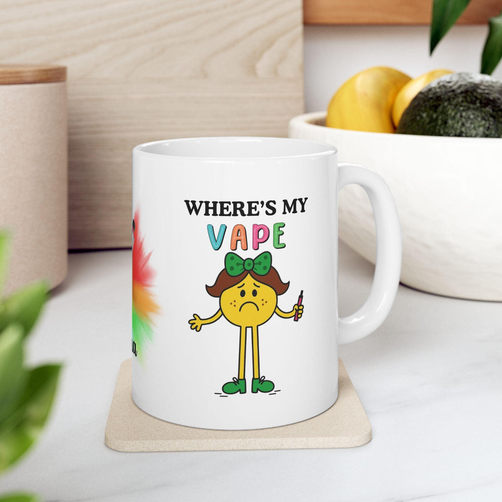 Personalised 'Where's My Vape' Mug, Funny Gift