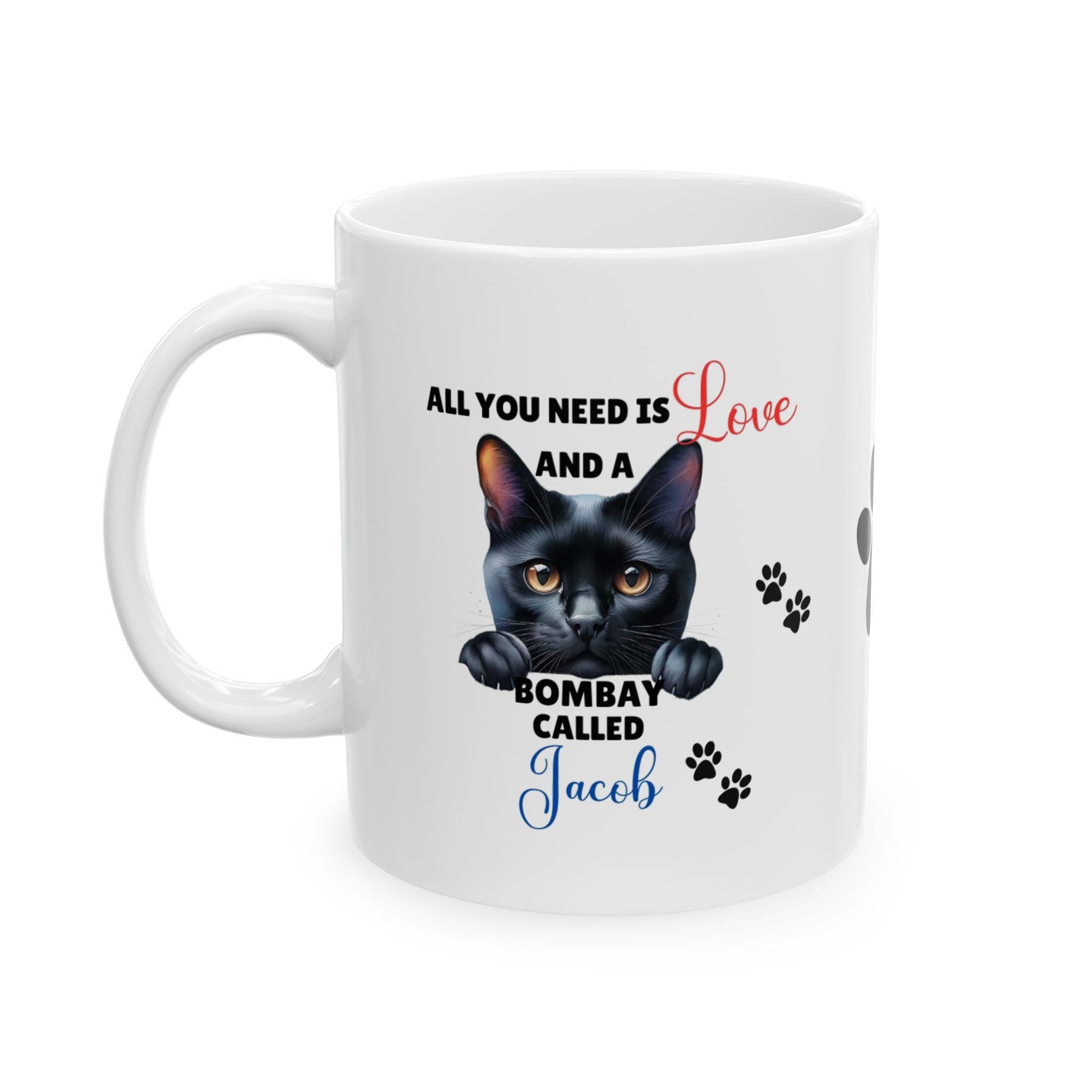 Personalised Bombay Cat Mug, Cat Lover Gift, Microwave Safe