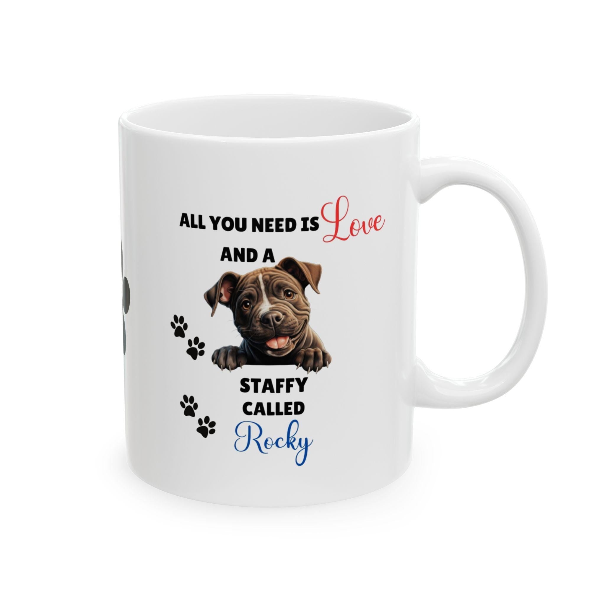 Personalised Staffy Mug: Dog Lover Gift