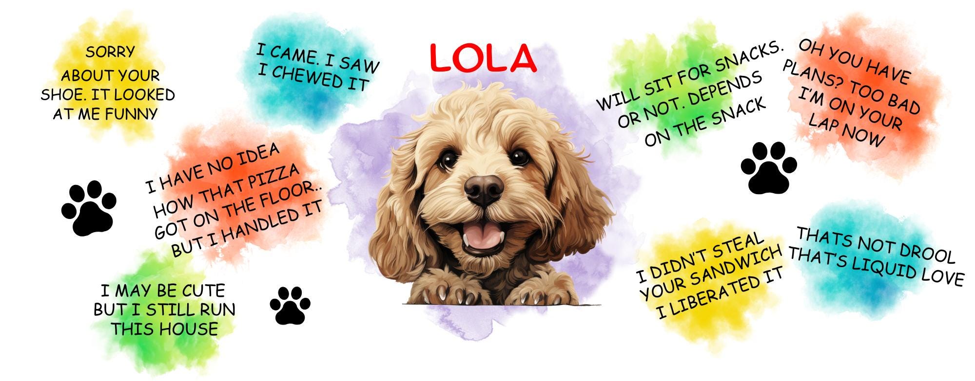 Cockapoo personalised funny dog quote Mug, Dog Lover Gift