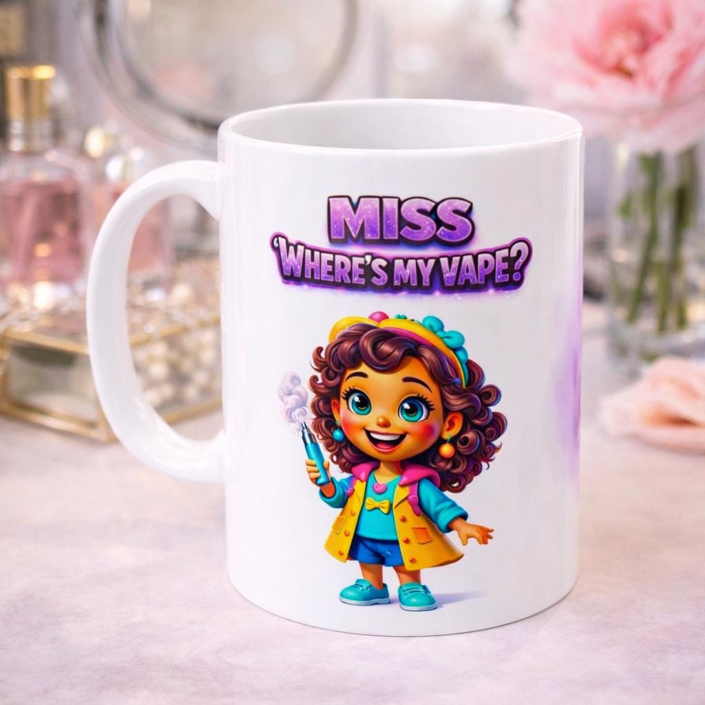 Personalised 'Miss Where's My Vape' Mug, Novelty Gift