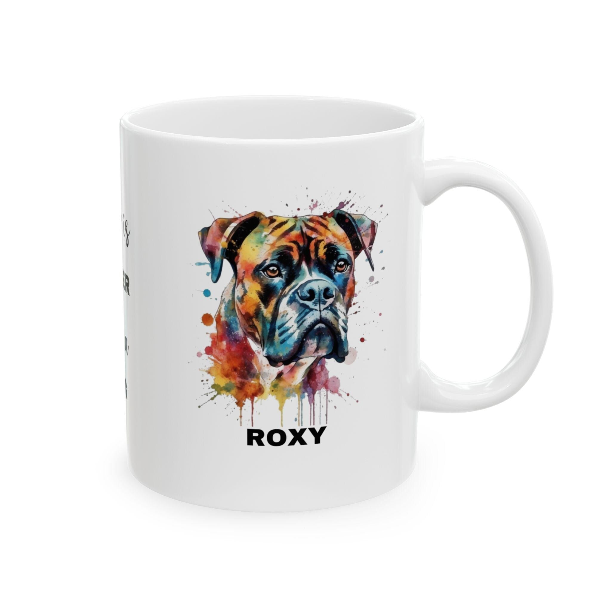 Personalised Boxer Dog Mug: Watercolor Pet Portrait Gift