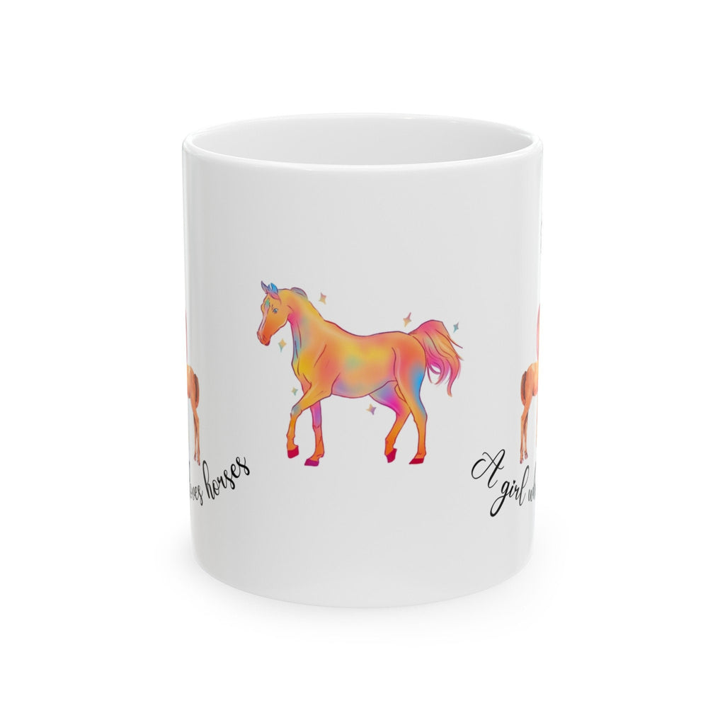 Personalized Horses Ceramic Coffee Mug, Horse Lover Gift