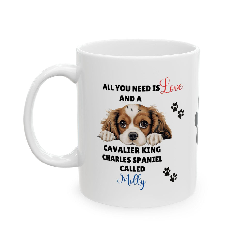 Personalised Cavalier King Charles Spaniel Mug: Dog Lover Gift, 11oz Ceramic Coffee Cup Drinkware