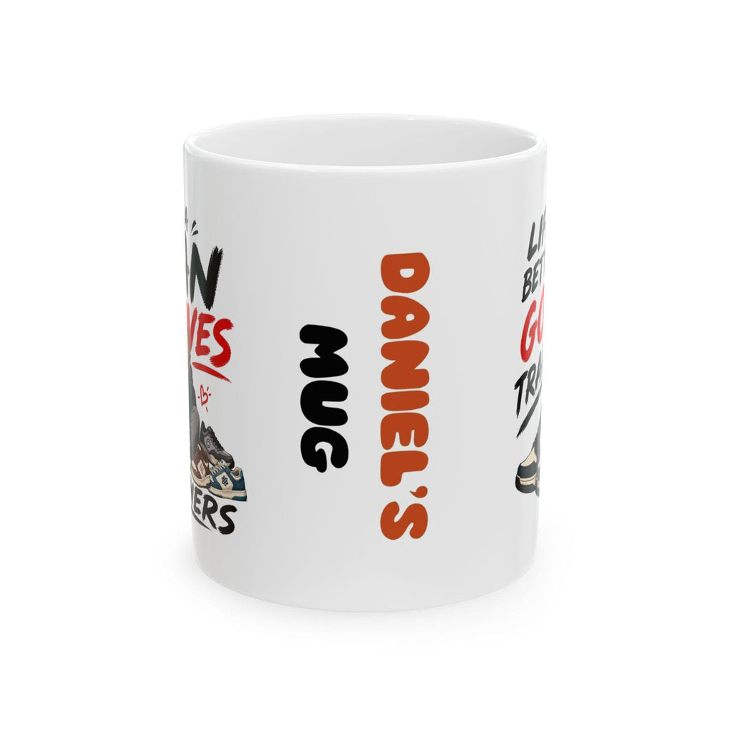Personalised Just A Man Who Loves Trainers Mug, Gift For Him, 11oz Ceramic Coffee Cup Drinkware