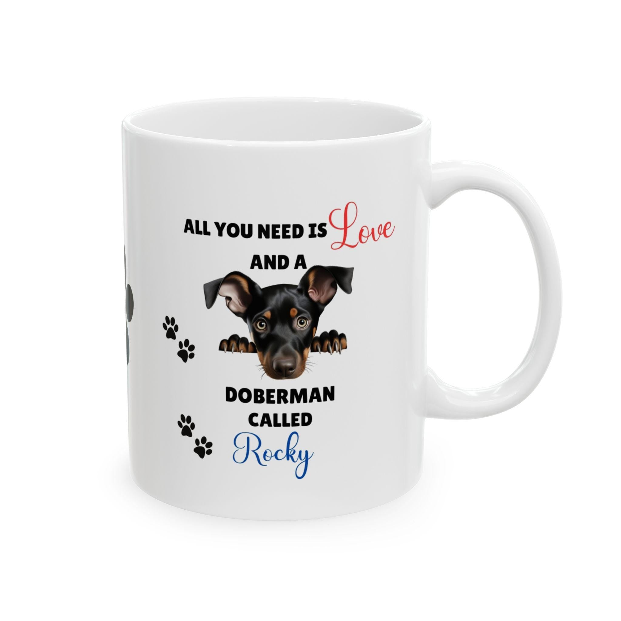 Personalised Doberman Mug: Dog Lover Gift