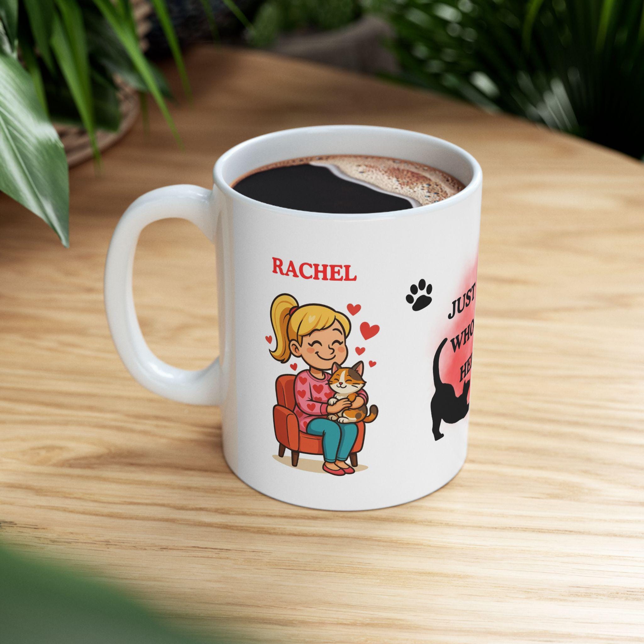 Just a girl who loves her cat mug, personalised