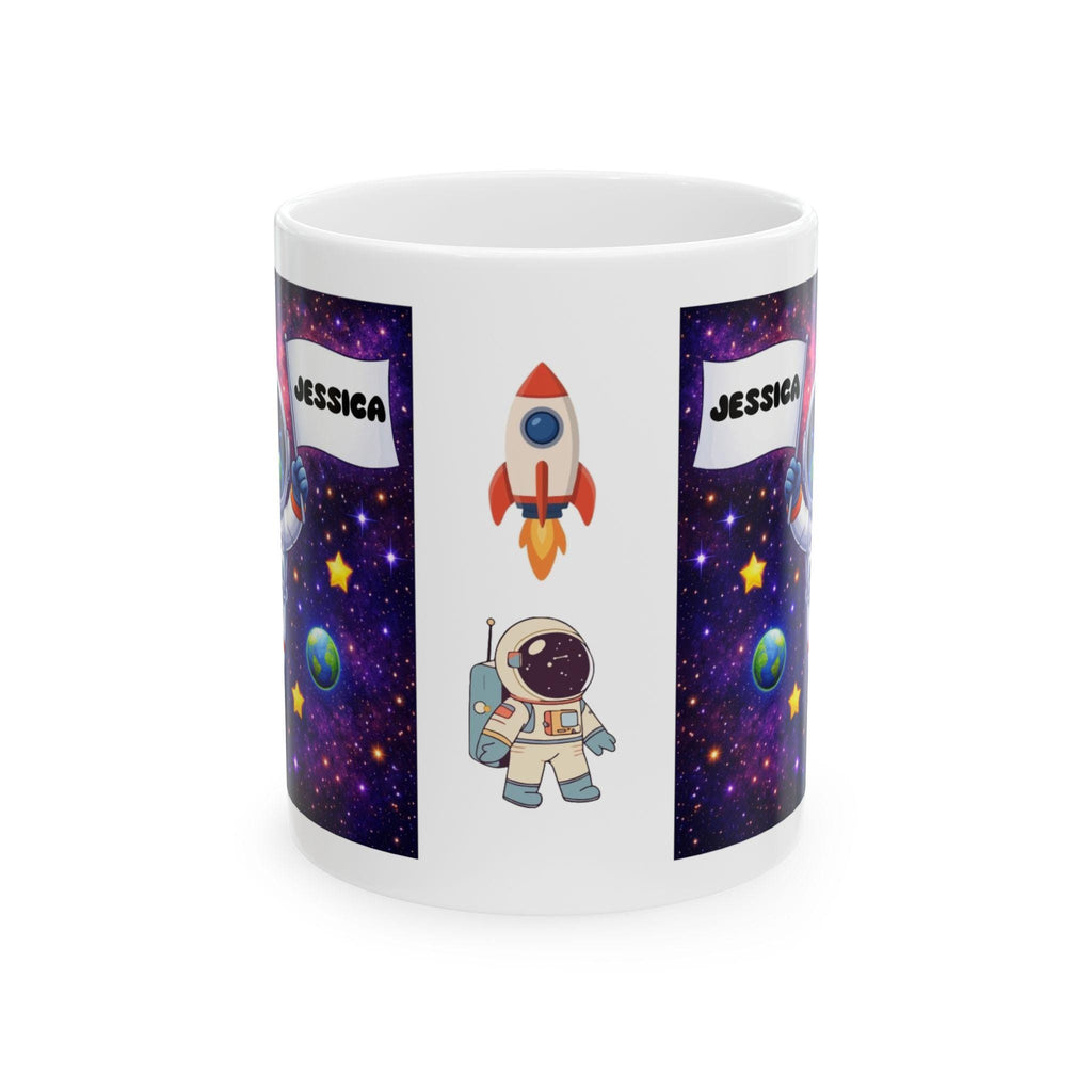 Personalised Children's Astronaut Mug, 11oz Ceramic, Boy, Girl, Colourful, Space