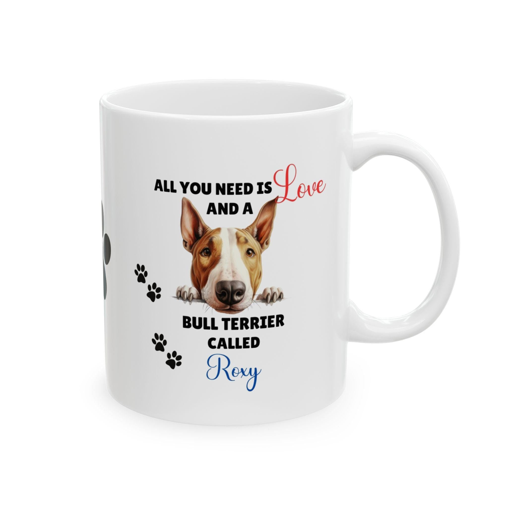 Personalised Bull Terrier Mug: Dog Lover Gift, 11oz Ceramic Coffee Cup Drinkware