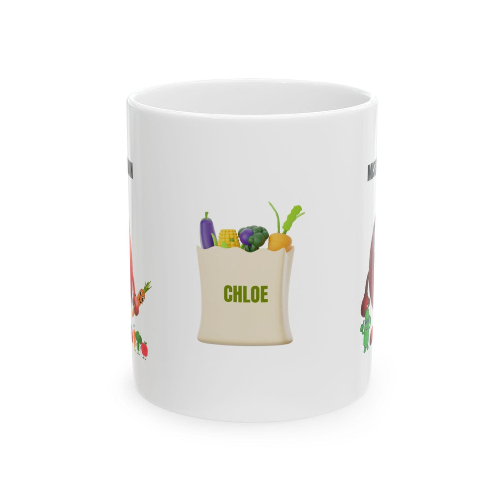 Miss Vegetarian Mug: Personalised Fun Gift, 11oz Ceramic Coffee Cup Drinkware