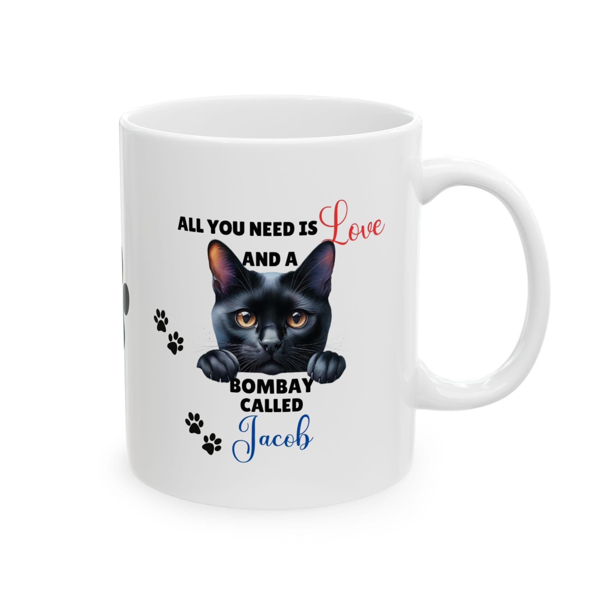Personalised Bombay Cat Mug, Cat Lover Gift, Microwave Safe