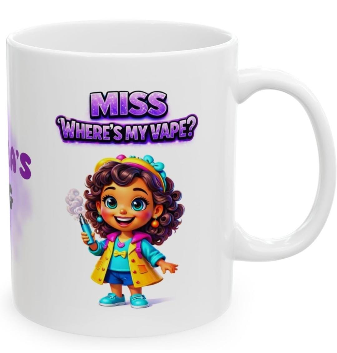 Personalised 'Miss Where's My Vape' Mug, Novelty Gift