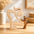woman and dog, Wooden sculpture, Hand made,  Craftmanship, Animal, Dog, Unique