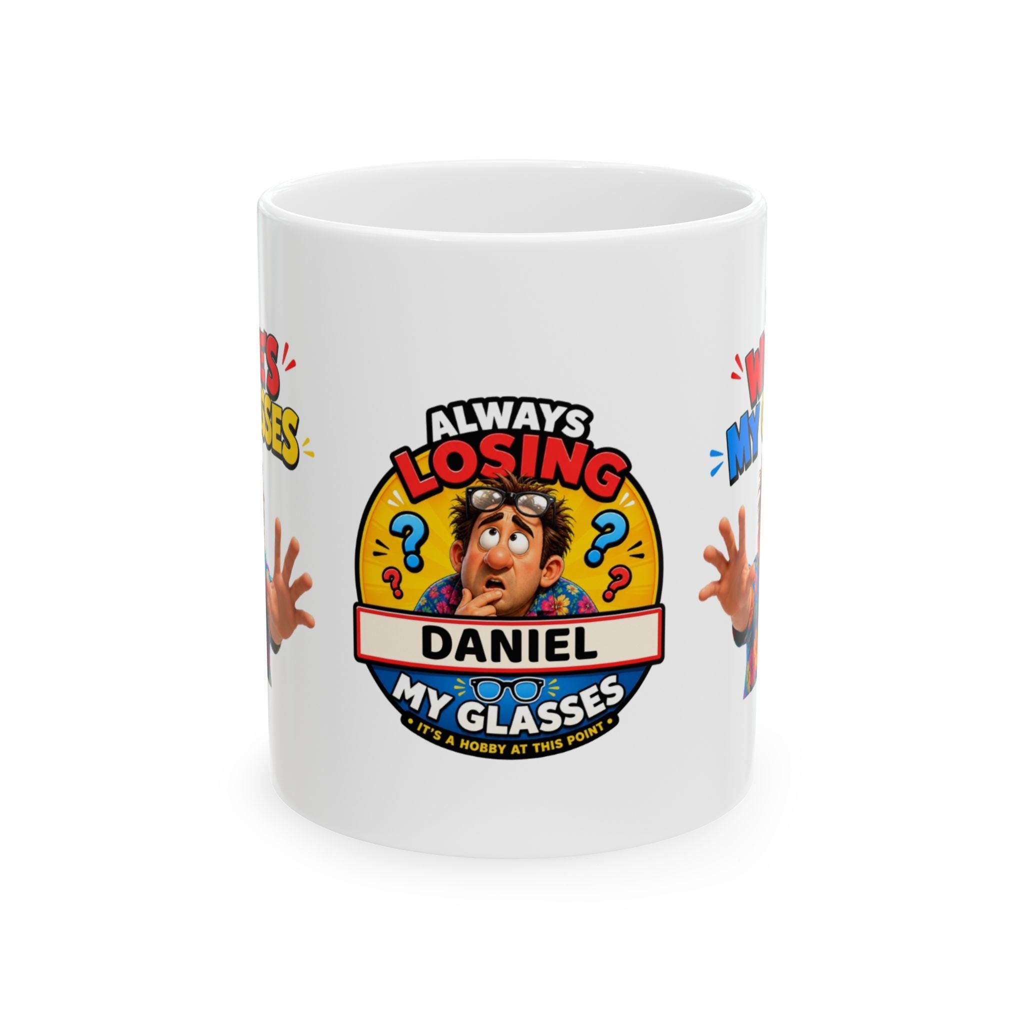 Personalised "Mr Where's My Glasses" Mug, Funny Coffee Cup, Always Loosing His Glasses, 11oz Ceramic