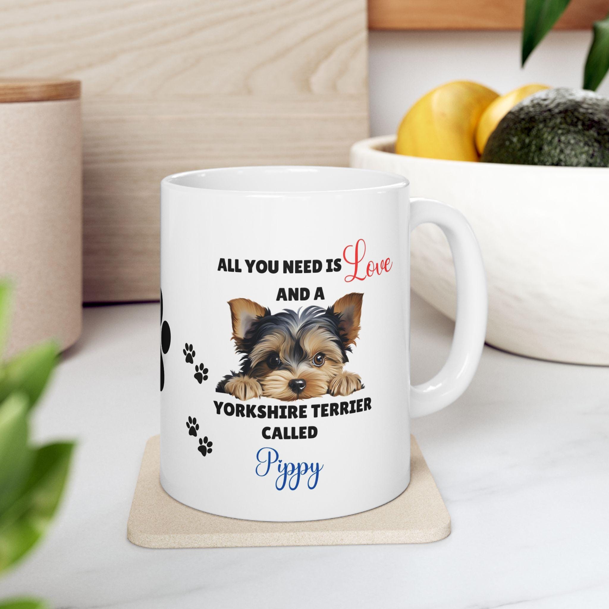 Personalised Yorkshire Terrier Mug: Dog Lover Gift