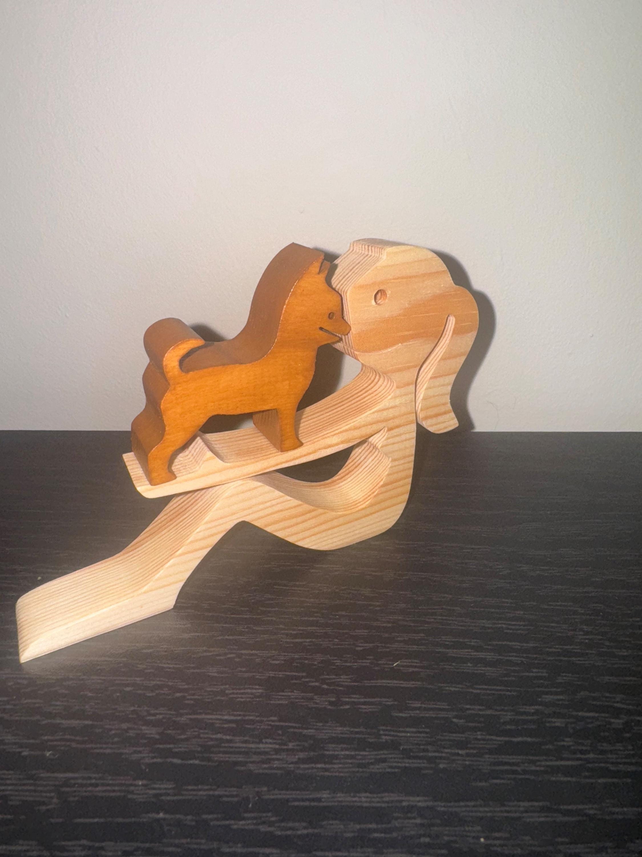Woman and Chihuahua, Wooden sculpture, Hand made, Gift, unique, Craftmanship, Animal, Dog